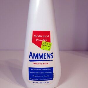 Vintage Ammens Medicated Body Powder Original Scent Talc 11oz 2001 Partial READ